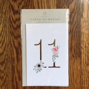 BHLDN Set of 5 Table Numbers with Gold Foil